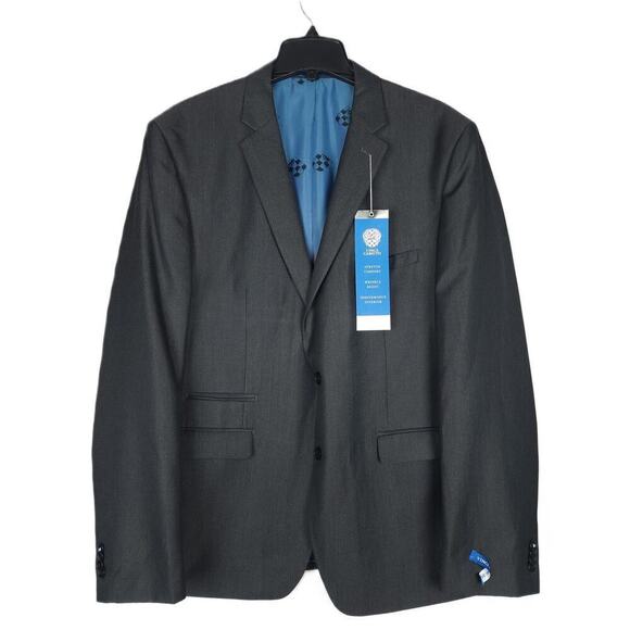 Vince Camuto Men's Slim-Fit Stretch Twill Suit Jacket Charcoal Solid 46R NWT - Picture 1 of 4